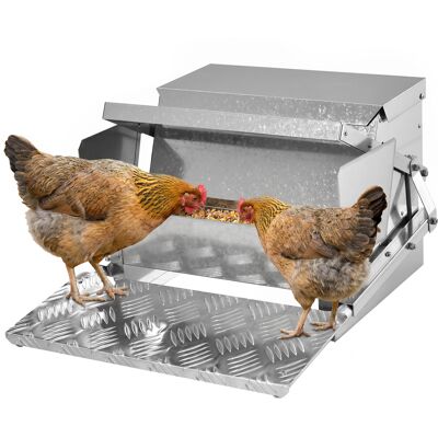 PawHut Automatic Chicken Feeder 25 lbs Capacity Galvanized Steel Aluminium Weatherproof Poultry Feeder Aosom.com PawHut Automatic Chicken Feeder 25 lbs Capacity Galvanized Steel Aluminium Weatherproof Poultry Feeder Aosom.com
