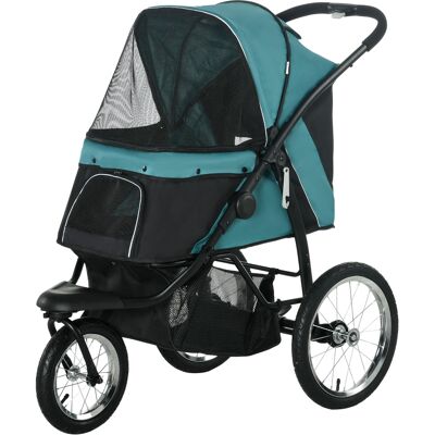 PawHut 3 Wheels Pet Stroller for Small Dogs and Medium Dogs with Adjustable Canopy, Safety Tether, Storage Basket, Dark Green PawHut 3 Wheels Pet Stroller for Small Dogs and Medium Dogs with Adjustable Canopy, Safety Tether, Storage Basket, Dark Green