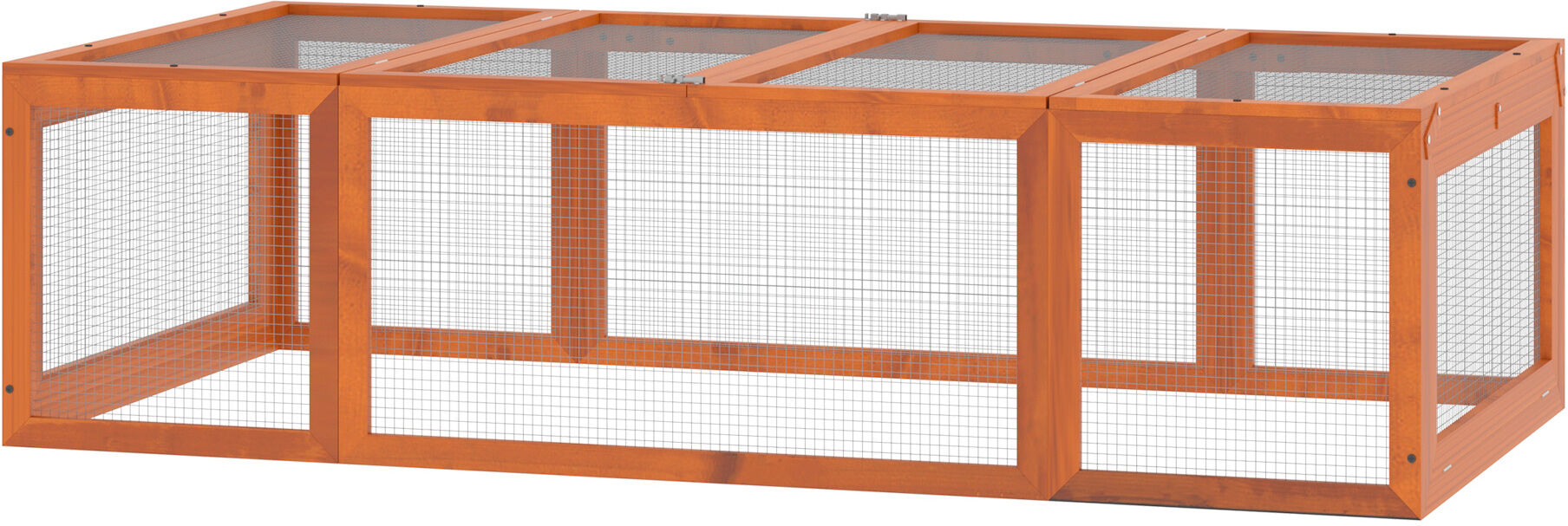 PawHut Outdoor Wooden Rabbit Hutch - Large Bunny Hutch, Small Animal Habitat with Run, Lockable Doors, Natural Finish   Get Yours at Aosom.com