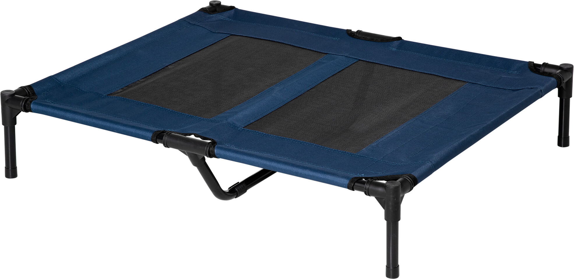 PawHut 36" x 30" Cooling Elevated Dog Bed, Portable Raised Dog Cot, Pet Bed with Washable Breathable Mesh for Large Dogs, Indoor and Outdoor, Blue