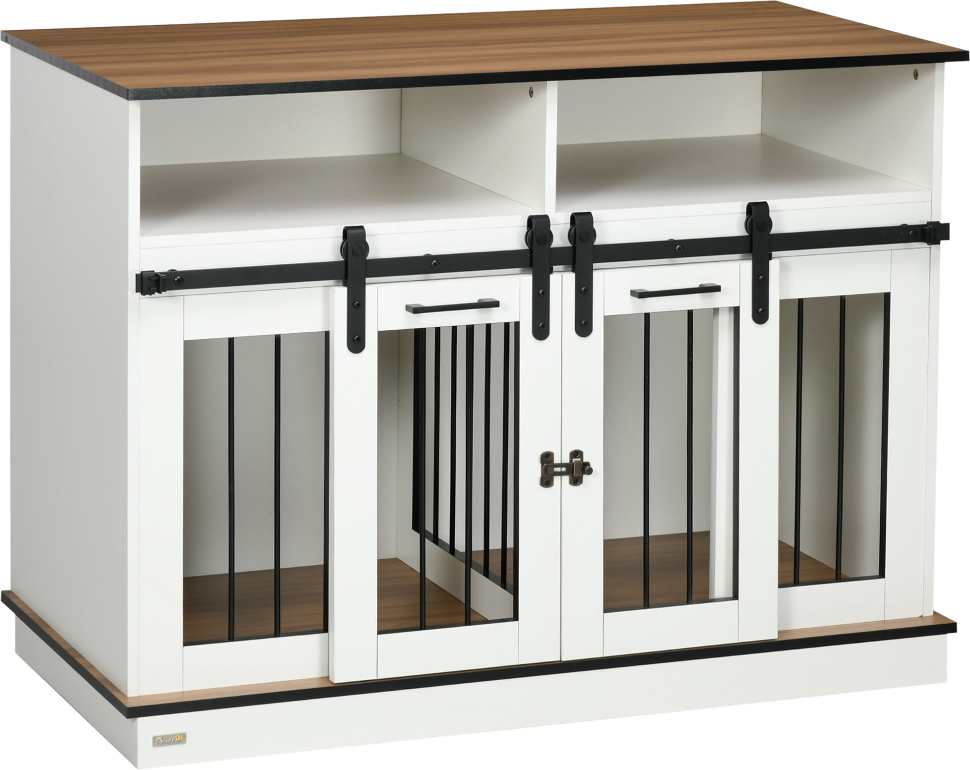 PawHut Dog Crate Furniture, Dog Cage for Large Small Dogs with Shelves, Sliding Doors & Storage Space, 47" x 23.5" x 35", White