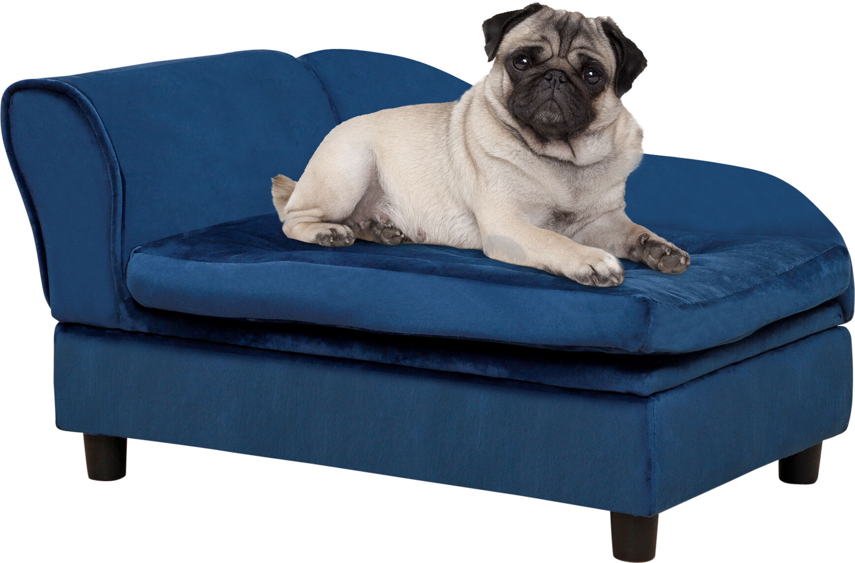 PawHut Pet Sofa Bed with Storage, Large Dog Sofa Dog Couches for Cats and Small Dogs, Blue