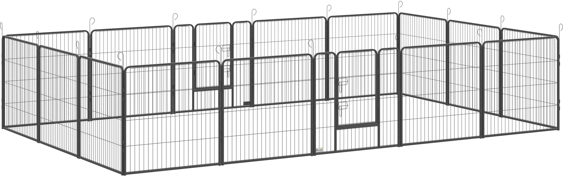 PawHut Dog Playpen 16 Panels for Medium Small Dogs 126x126x39   Aosom.com