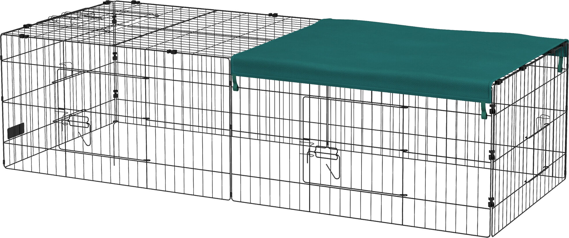 PawHut 73 Green Small Animal Playpen with Roof for Indoor Outdoor Use Ideal for Rabbits Chicken   Aosom.com