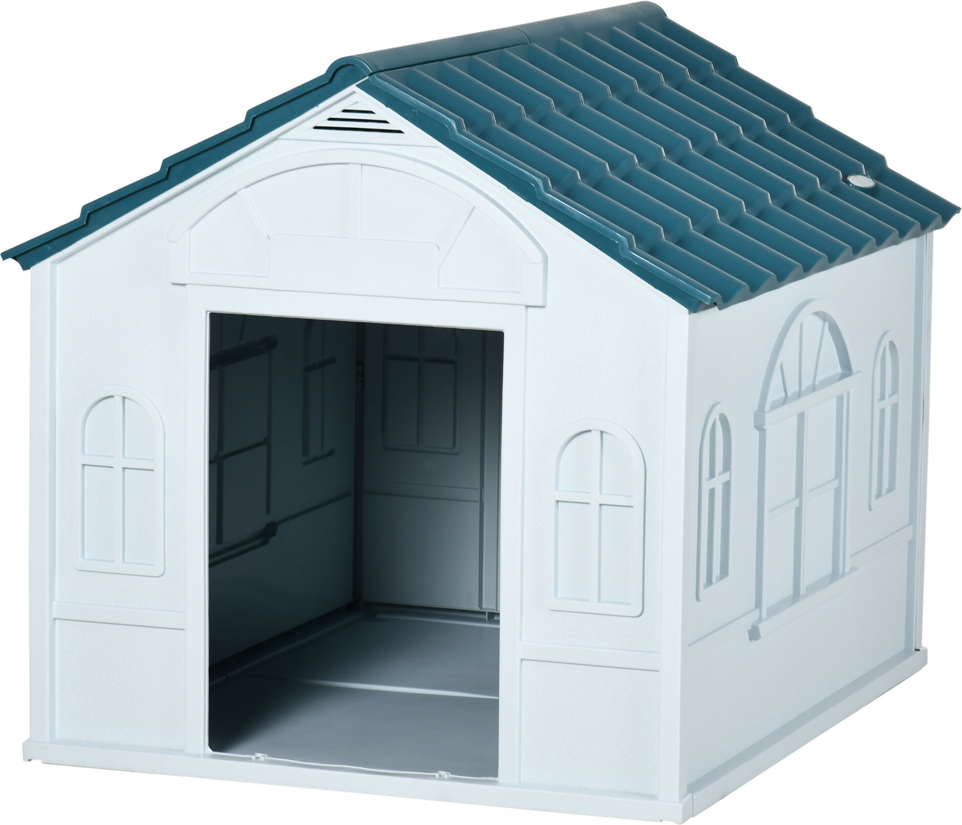 PawHut Spacious Pet House Water-Resistant Indoor/Outdoor Puppy Shelter Blue for Large Dogs Easy Setup   Aosom.com