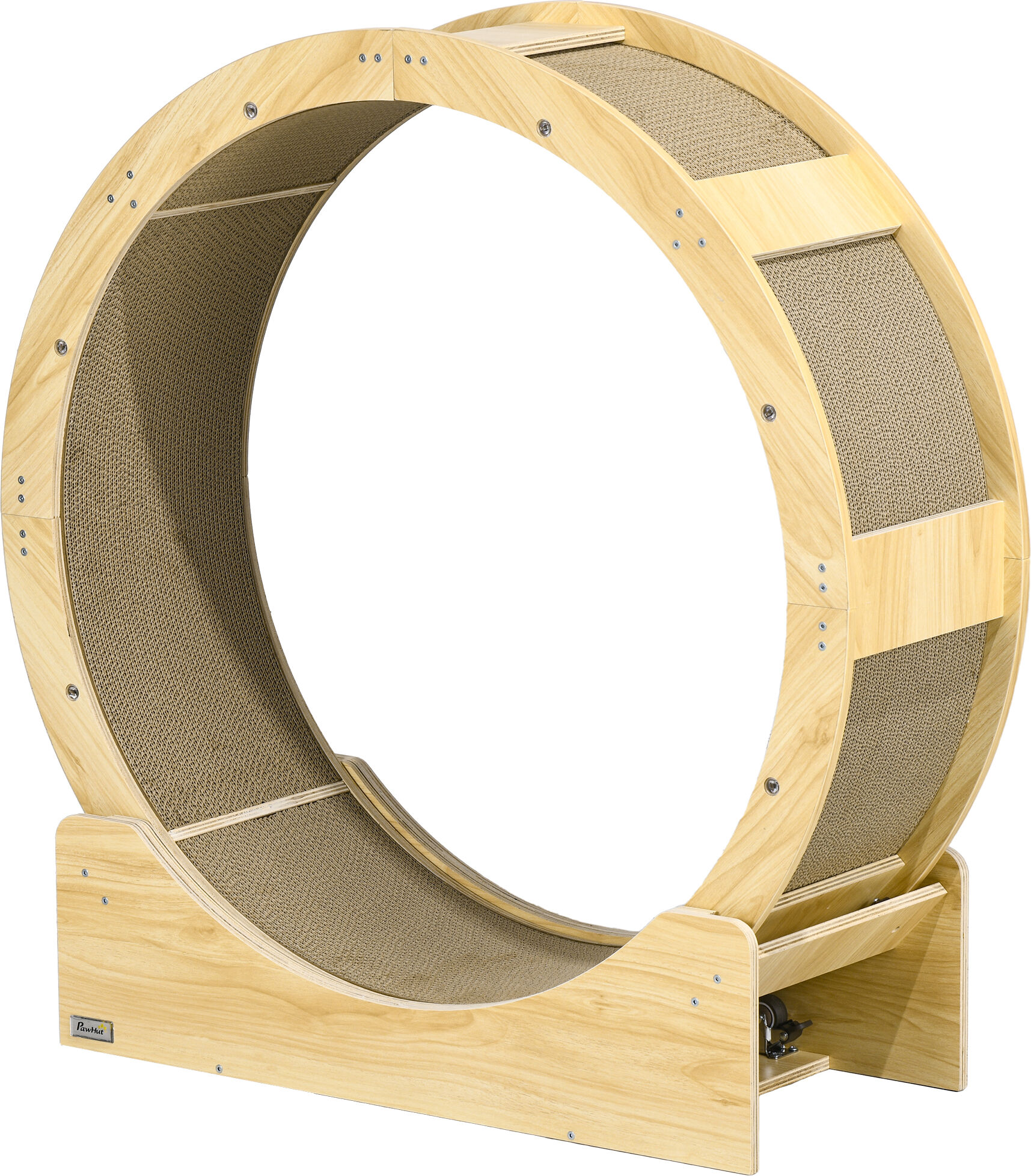 PawHut 36" Cat Wheel for Indoor Cats with Brake for Health and Fitness, Oak