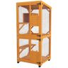 PawHut Wooden Cat House for 1-3 Cats Catio Enclosure on Wheels Easy to Move Orange   Aosom.com
