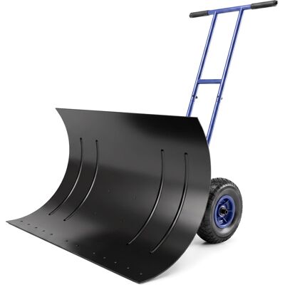 Outsunny Snow Shovel with Wheels, 29" Metal Snow Pusher with Adjustable Handle, 7-Angle Blade, Wear Strip for Driveway, Blue Outsunny Snow Shovel with Wheels, 29" Metal Snow Pusher with Adjustable Handle, 7-Angle Blade, Wear Strip for Driveway, Blue