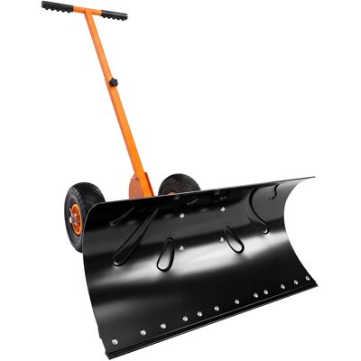 Outsunny Heavy-Duty Snow Shovel for Driveway, Rolling Snow Pusher with 29'' Blade, 10'' Wheels and Angle-Adjustable Handle Orange Outsunny Heavy-Duty Snow Shovel for Driveway, Rolling Snow Pusher with 29'' Blade, 10'' Wheels and Angle-Adjustable Handle Orange