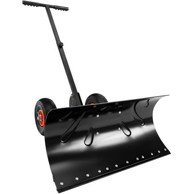 Outsunny HOMCOM Heavy-Duty Snow Shovel Rolling Pusher with 29'' Blade, 10'' Wheels and Angle-Adjustable Handle Black Outsunny HOMCOM Heavy-Duty Snow Shovel Rolling Pusher with 29'' Blade, 10'' Wheels and Angle-Adjustable Handle Black