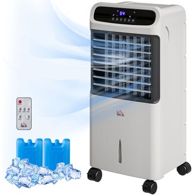 HOMCOM 3-In-1 Ice Cooling Fan, Mobile Evaporative Air Cooler with Remote, Timer, Oscillating for Home Office, Bedroom, Gray HOMCOM 3-In-1 Ice Cooling Fan, Mobile Evaporative Air Cooler with Remote, Timer, Oscillating for Home Office, Bedroom, Gray