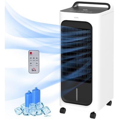HOMCOM Room Air Cooler with Ice Packs, Ice Cooling Fan Water Humidifier Unit with Remote, Timer, Oscillating HOMCOM Room Air Cooler with Ice Packs, Ice Cooling Fan Water Humidifier Unit with Remote, Timer, Oscillating