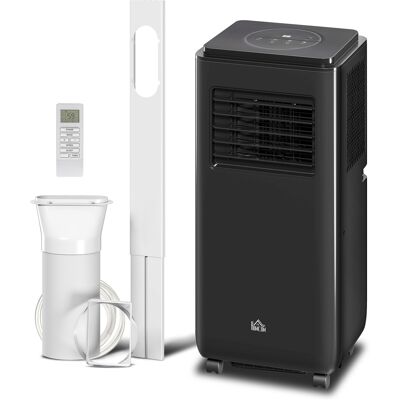 HOMCOM 8,000 BTU Moible Air Conditioner, Dehumidifier Fan Auto Sleep with 24H Timer On/Off, Window Kit, for 345 Sq. Ft., Black Aosom.com HOMCOM 8,000 BTU Moible Air Conditioner, Dehumidifier Fan Auto Sleep with 24H Timer On/Off, Window Kit, for 345 Sq. Ft., Black Aosom.com