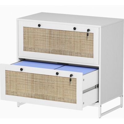 Vinsetto Lockable Filing Cabinet, Boho 2 Drawer File Cabinet with Adjustable Hanging Bar for Letter, A4 and Legal Size, White Vinsetto Lockable Filing Cabinet, Boho 2 Drawer File Cabinet with Adjustable Hanging Bar for Letter, A4 and Legal Size, White