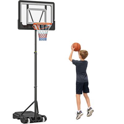 Soozier Adjustable Basketball Hoop Stand 5.1ft-6.9ft with Wheels & 33Inch Backboard for Kids Teen Indoor Outdoor Aosom.com Soozier Adjustable Basketball Hoop Stand 5.1ft-6.9ft with Wheels & 33Inch Backboard for Kids Teen Indoor Outdoor Aosom.com