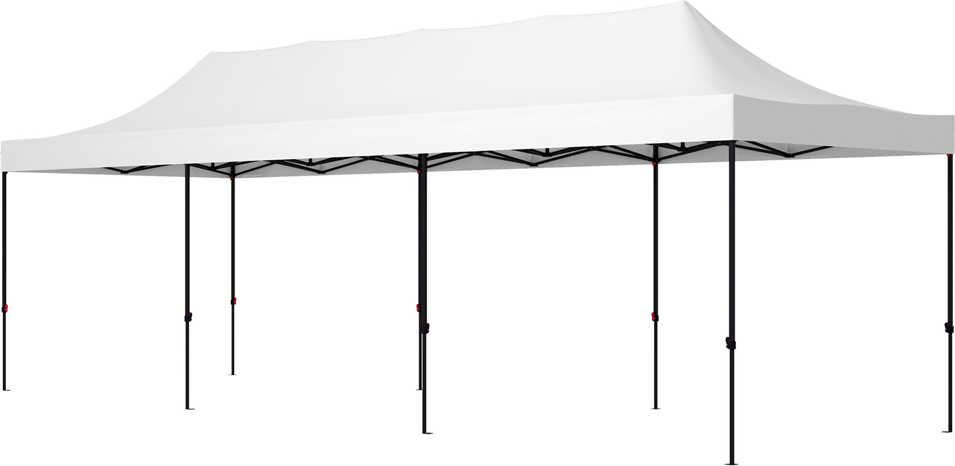 Outsunny 9.5' x 28' Pop Up Canopy Tent, Instant Tents for Parties, Freestanding Height Adjustable Sun Shelter with Carry Bag and Sand Bags, White