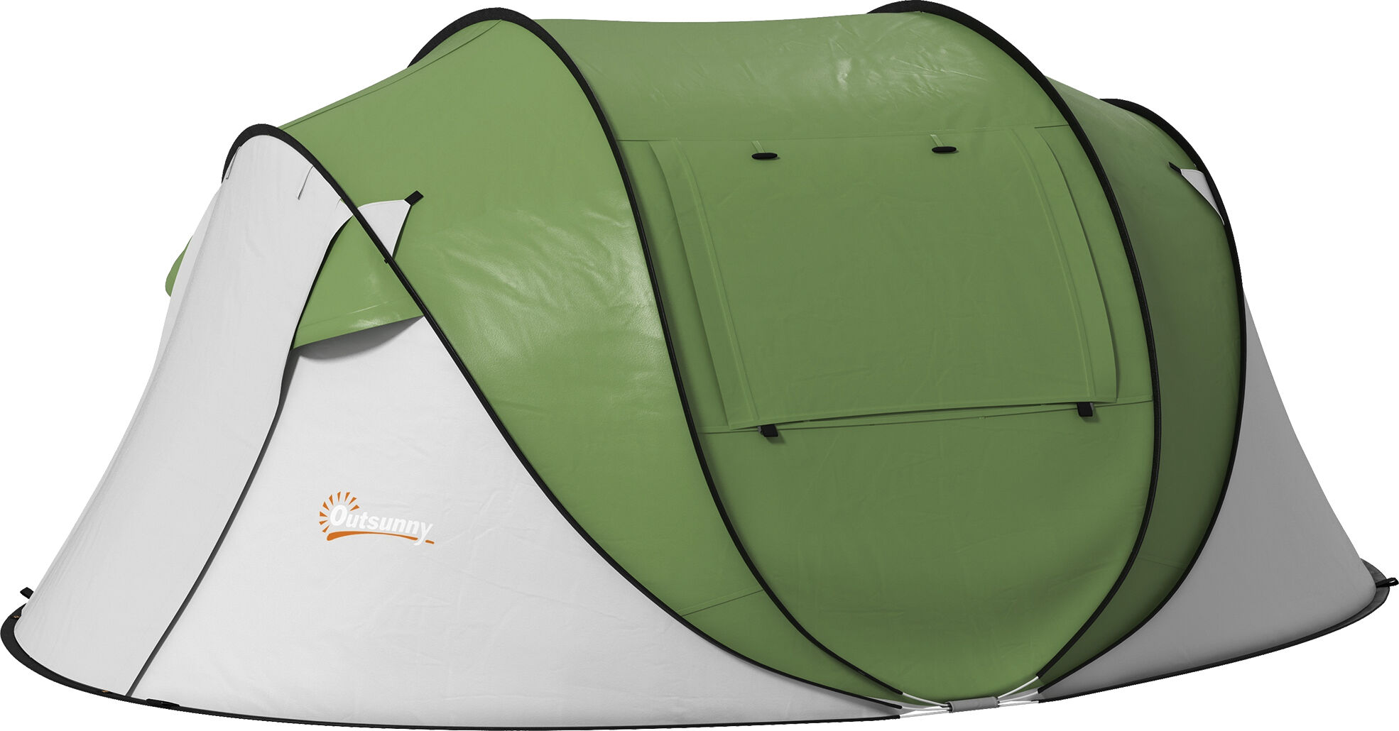 Outsunny Pop Up Tent with Porch and Carry Bag, 3000mm Waterproof, for 2-3 People Camping Hiking, Green