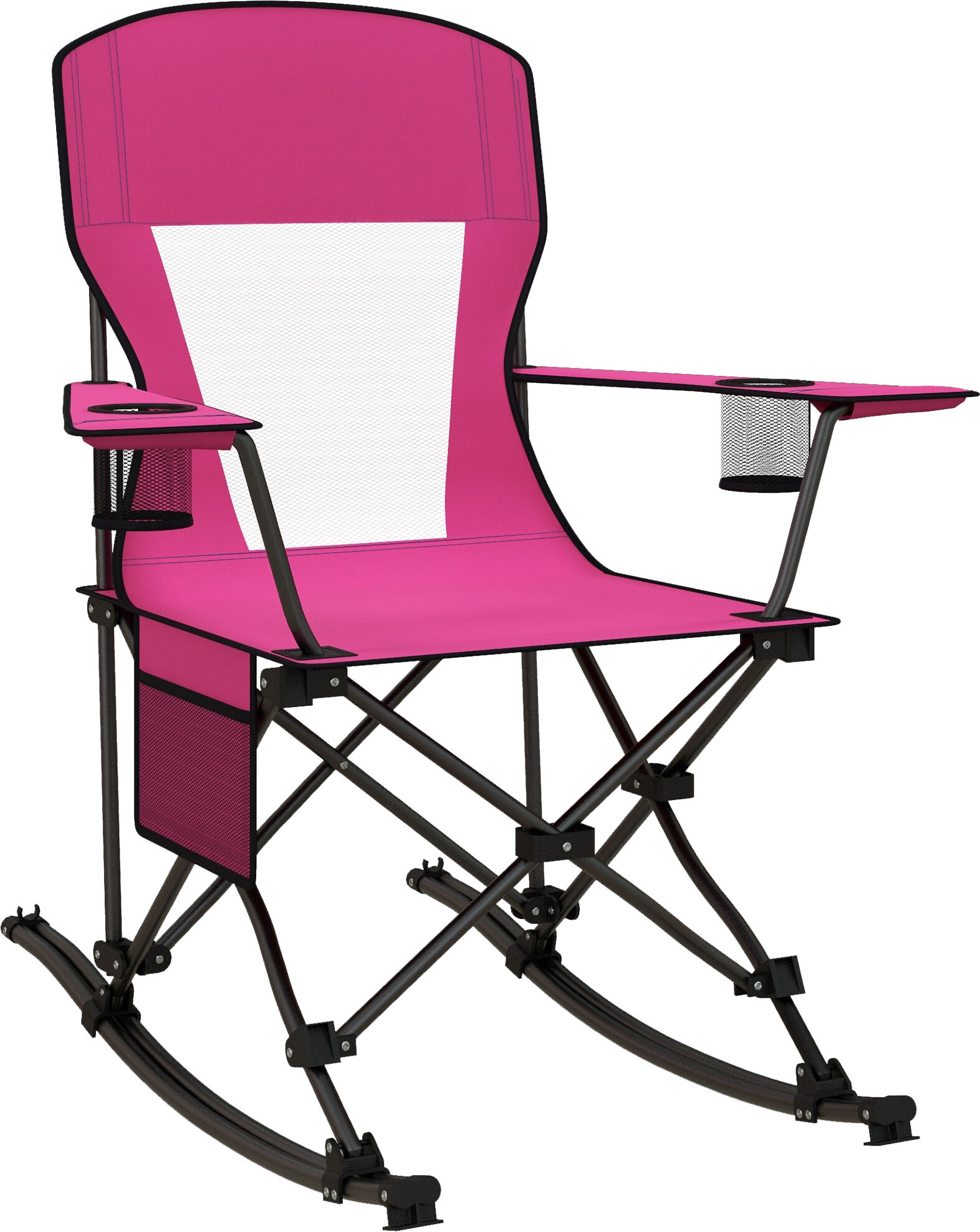 Outsunny Folding Beach Chair with Cup Holder Steel Legs Durable Oxford Fabric Red   Aosom.com