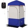 Outsunny Camping Shower Tent, Portable Privacy Shelter with Solar Shower Bag, Removable Floor and Carrying Bag, Blue