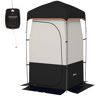 Outsunny Camping Shower Tent, Portable Privacy Shelter with Solar Shower Bag, Removable Floor and Carrying Bag, Black