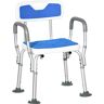 HOMCOM Bath Buddy: Adjustable EVA Shower Chair with Arms for Senior Safety   Aosom.com