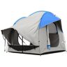 Outsunny 2000mm Waterproof SUV Tent, Car Tent with 3 Doors and Mesh Window, for 5-6 Person Camping Travel, Gray and Blue