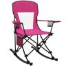 Outsunny Folding Beach Chair with Cup Holder Steel Legs Durable Oxford Fabric Red   Aosom.com