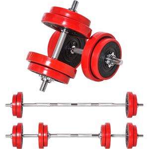 Soozier Adjustable Barbell Weight Set 44 Lbs 2-in-1 Dumbbell Home Gym Strength Training for Arms Shoulders Back Red Black Aosom.com Soozier Adjustable Barbell Weight Set 44 Lbs 2-in-1 Dumbbell Home Gym Strength Training for Arms Shoulders Back Red Black Aosom.com