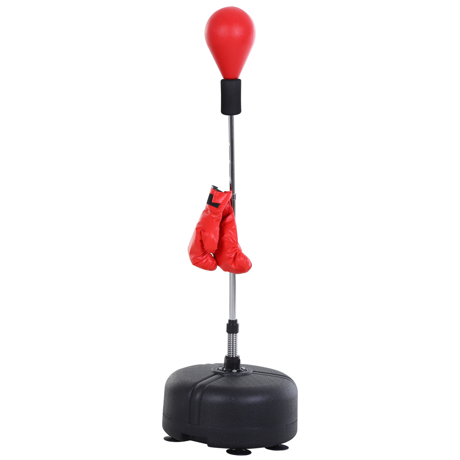 Soozier Punching Bag Free Standing w Boxing Gloves Height Adjustable Red   Aosom.com