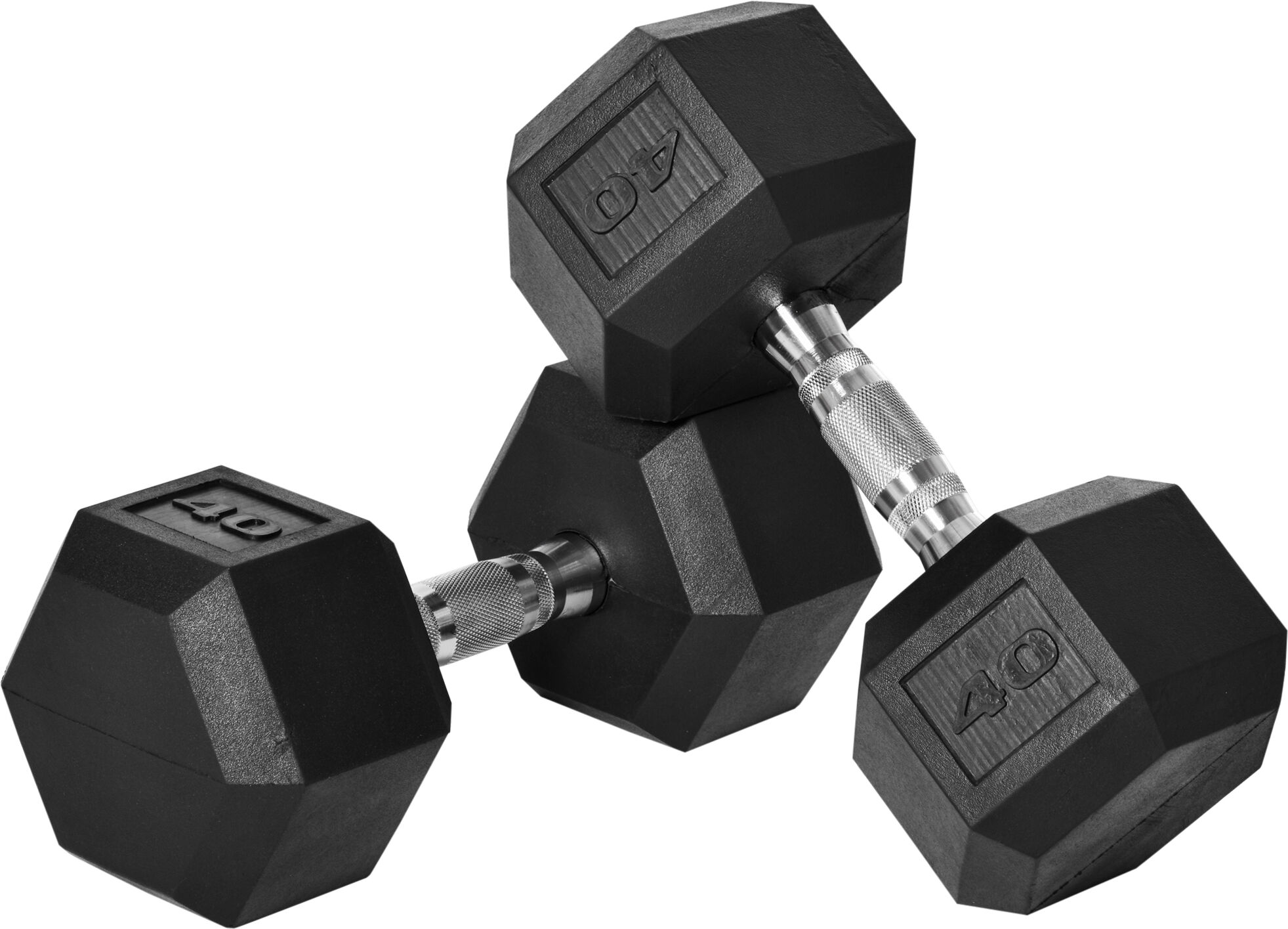 Soozier 80lbs Hex Dumbbells Set, 40lbs/Single, Rubber Weights Exercise Fitness Dumbbell with Non-Slip Handles for Home Gym Workout, Black