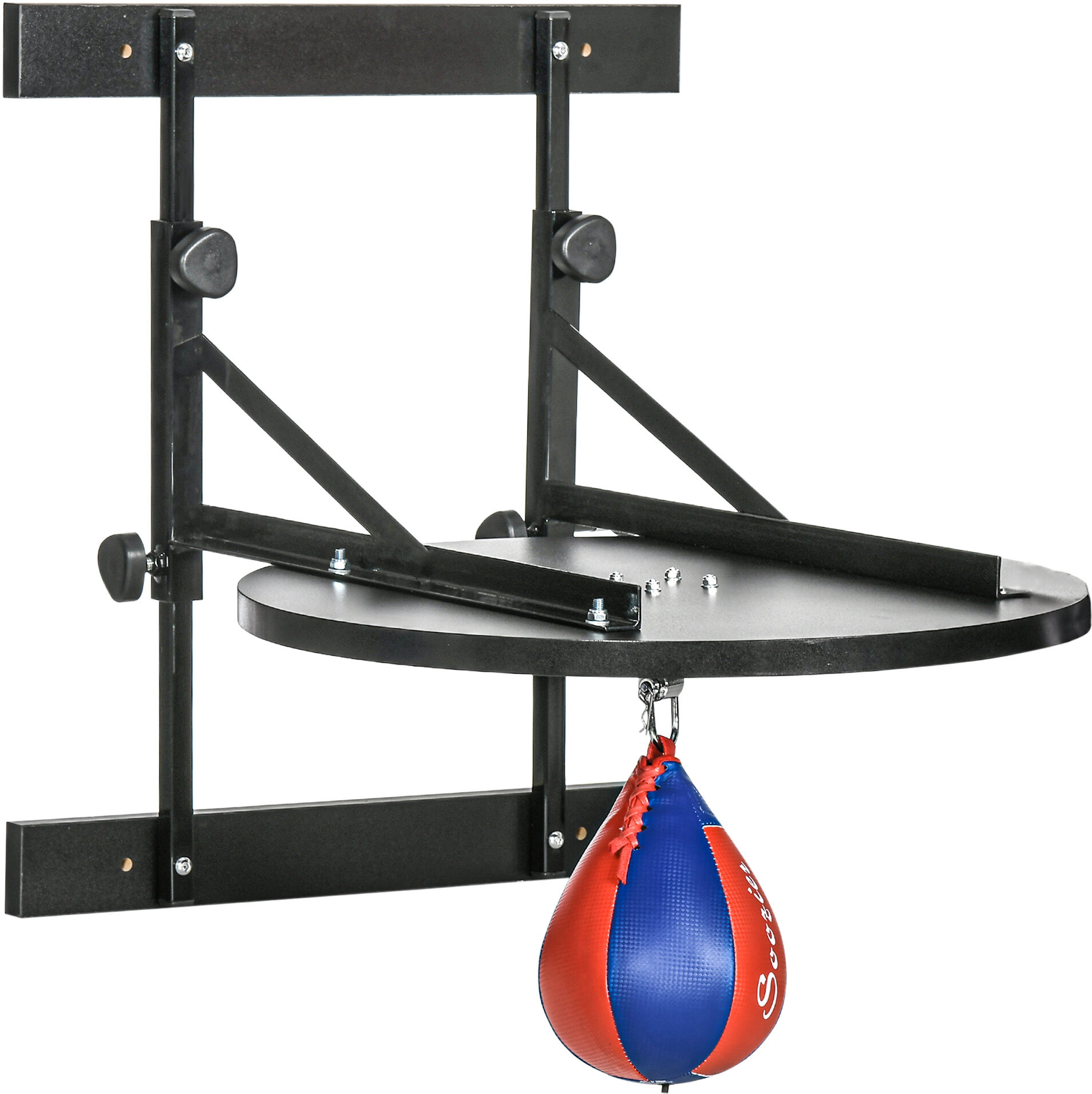 Soozier Adjustable Speed Bag Platform, Wall Mounted Speed Bags for Boxing with 360° Swive and 10" Speedbag, Black