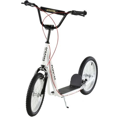 Aosom Toddler Scooter, White, Adjustable Handlebar, Kick Scooter for Kids 5+, Dual Brakes, Inflatable Wheels Aosom.com Aosom Toddler Scooter, White, Adjustable Handlebar, Kick Scooter for Kids 5+, Dual Brakes, Inflatable Wheels Aosom.com