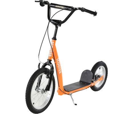 Aosom Youth Scooter Trick Scooter with Adjustable Handlebar, Front and Rear Dual Brakes & Inflatable Wheels, for Kids 5+, Orange Aosom.com Aosom Youth Scooter Trick Scooter with Adjustable Handlebar, Front and Rear Dual Brakes & Inflatable Wheels, for Kids 5+, Orange Aosom.com