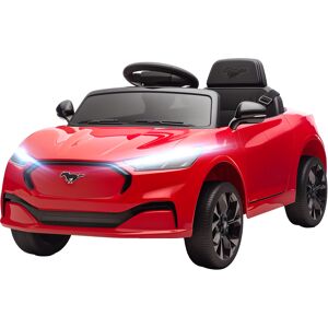 Qaba 12V Kids Ride On Car, Licensed Ford Mustang Mach-E Electric Car with Remote Control, LED Light, Music, Red Qaba 12V Kids Ride On Car, Licensed Ford Mustang Mach-E Electric Car with Remote Control, LED Light, Music, Red