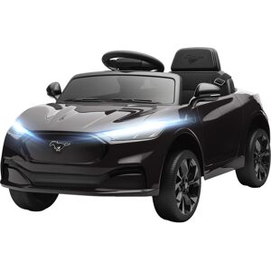 Qaba 12V Kids Ride On Car, Licensed Ford Mustang Mach-E Electric Car with Remote Control, LED Light, Music, Black Qaba 12V Kids Ride On Car, Licensed Ford Mustang Mach-E Electric Car with Remote Control, LED Light, Music, Black