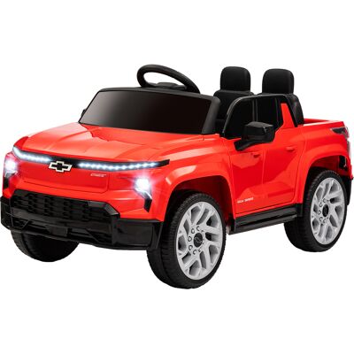 Qaba 12V CHEVROLET SILVERADO EV RST Licensed Kids Electric Car with Parent Remote Control, Spring Suspension, Red Qaba 12V CHEVROLET SILVERADO EV RST Licensed Kids Electric Car with Parent Remote Control, Spring Suspension, Red