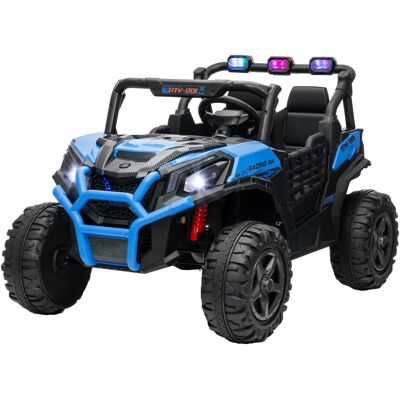 Qaba 2 Seater 24V Kids Electric Car w/ Remote Control, 3 Speed, LED Lights, Music, Horn, Spring Suspension, Slow Start, Blue Aosom.com Qaba 2 Seater 24V Kids Electric Car w/ Remote Control, 3 Speed, LED Lights, Music, Horn, Spring Suspension, Slow Start, Blue Aosom.com