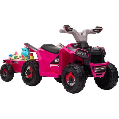 Aosom Toddler Electric Car 6V Pink with Back Trailer and Wear-Resistant Wheels for 18-36 Months Aosom.com Aosom Toddler Electric Car 6V Pink with Back Trailer and Wear-Resistant Wheels for 18-36 Months Aosom.com