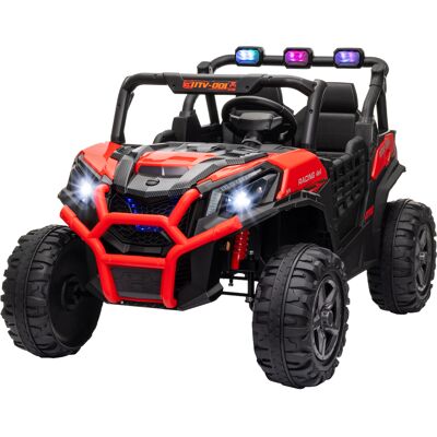 Qaba 2 Seater 24V Kids Electric Car w/ Remote Control, 3 Speed, LED Lights, Music, Horn, Spring Suspension, Slow Start, Red Aosom.com Qaba 2 Seater 24V Kids Electric Car w/ Remote Control, 3 Speed, LED Lights, Music, Horn, Spring Suspension, Slow Start, Red Aosom.com