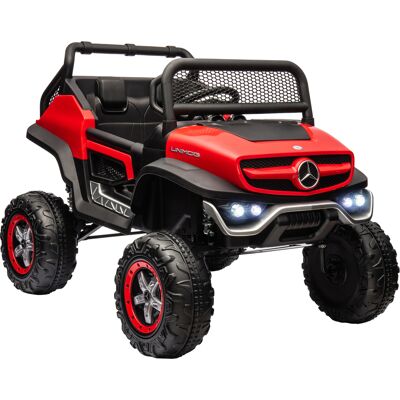 Aosom Red Mercedes-Benz Licensed 12V Kids Ride-On Truck with Remote Control LED Light Horn Music Spring Suspension Aosom.com Aosom Red Mercedes-Benz Licensed 12V Kids Ride-On Truck with Remote Control LED Light Horn Music Spring Suspension Aosom.com