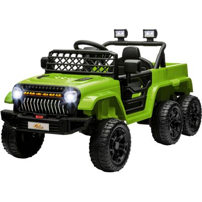 Qaba 12V 4x4 Kids Electric Car w/ 2WD/4WD Switchable, Remote Control, Spring Suspension System, Back Trailer, Green Qaba 12V 4x4 Kids Electric Car w/ 2WD/4WD Switchable, Remote Control, Spring Suspension System, Back Trailer, Green
