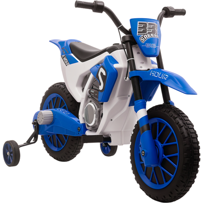 Aosom 12V Kids Electric Motorcycle Ride On with Training Wheels & Charger, Blue Aosom.com Aosom 12V Kids Electric Motorcycle Ride On with Training Wheels & Charger, Blue Aosom.com