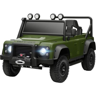 Qaba Land Rover Licensed Electric Car for Kids with Remote Control, Dual Motors, Spring Suspension, LED Lights, Green Qaba Land Rover Licensed Electric Car for Kids with Remote Control, Dual Motors, Spring Suspension, LED Lights, Green