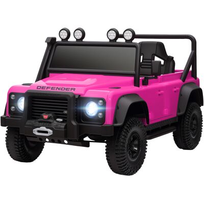 Qaba Land Rover Licensed Electric Car for Kids with Remote Control, Dual Motors, Spring Suspension, LED Lights, Pink Qaba Land Rover Licensed Electric Car for Kids with Remote Control, Dual Motors, Spring Suspension, LED Lights, Pink