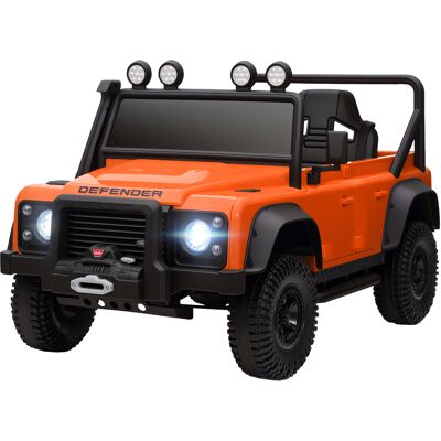 Qaba Land Rover Licensed Electric Car for Kids with Remote Control, Dual Motors, Spring Suspension, LED Lights, Orange Qaba Land Rover Licensed Electric Car for Kids with Remote Control, Dual Motors, Spring Suspension, LED Lights, Orange