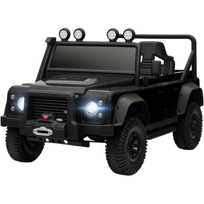 Qaba Land Rover Licensed Electric Car for Kids with Remote Control, Dual Motors, Spring Suspension, LED Lights, Black Qaba Land Rover Licensed Electric Car for Kids with Remote Control, Dual Motors, Spring Suspension, LED Lights, Black