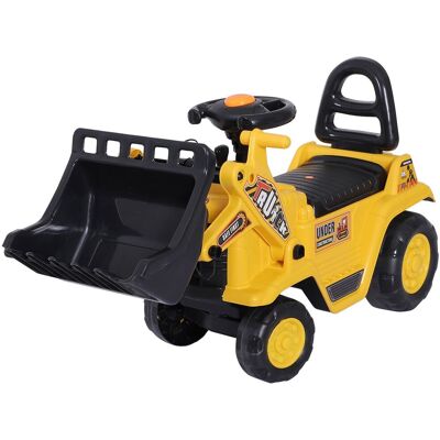HOMCOM Kids Ride On Excavator Toy, Yellow Pull Cart Bulldozer with Bucket, Horn, Steering Wheel, for Toddler Fun Aosom.com HOMCOM Kids Ride On Excavator Toy, Yellow Pull Cart Bulldozer with Bucket, Horn, Steering Wheel, for Toddler Fun Aosom.com