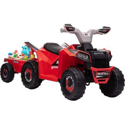 Aosom 6V Red Battery Operated Toy Car for Kids 18-36 Months with Back Trailer Forward Backward Wear-Resistant Wheels Aosom.com Aosom 6V Red Battery Operated Toy Car for Kids 18-36 Months with Back Trailer Forward Backward Wear-Resistant Wheels Aosom.com