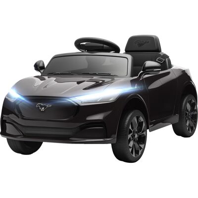 Qaba 12V Kids Ride On Car, Licensed Ford Mustang Mach-E Electric Car with Remote Control, LED Light, Music, Black Qaba 12V Kids Ride On Car, Licensed Ford Mustang Mach-E Electric Car with Remote Control, LED Light, Music, Black
