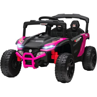 Qaba 12V Kids Ride On Truck with Dual Motors, Rear Suspension, Remote Control for 3-8 Years Boys Girls, Pink Qaba 12V Kids Ride On Truck with Dual Motors, Rear Suspension, Remote Control for 3-8 Years Boys Girls, Pink